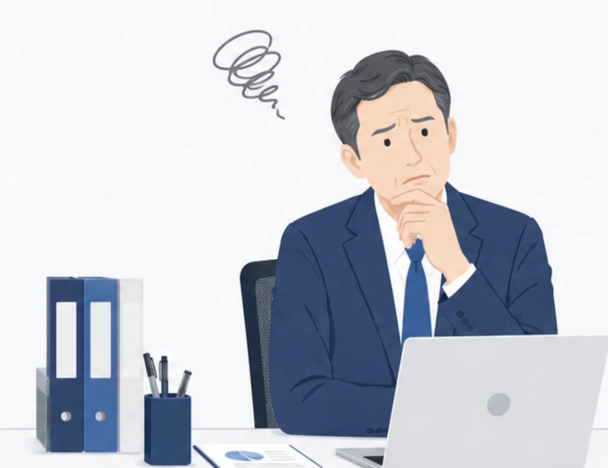 悩む営業マネージャーのイラスト